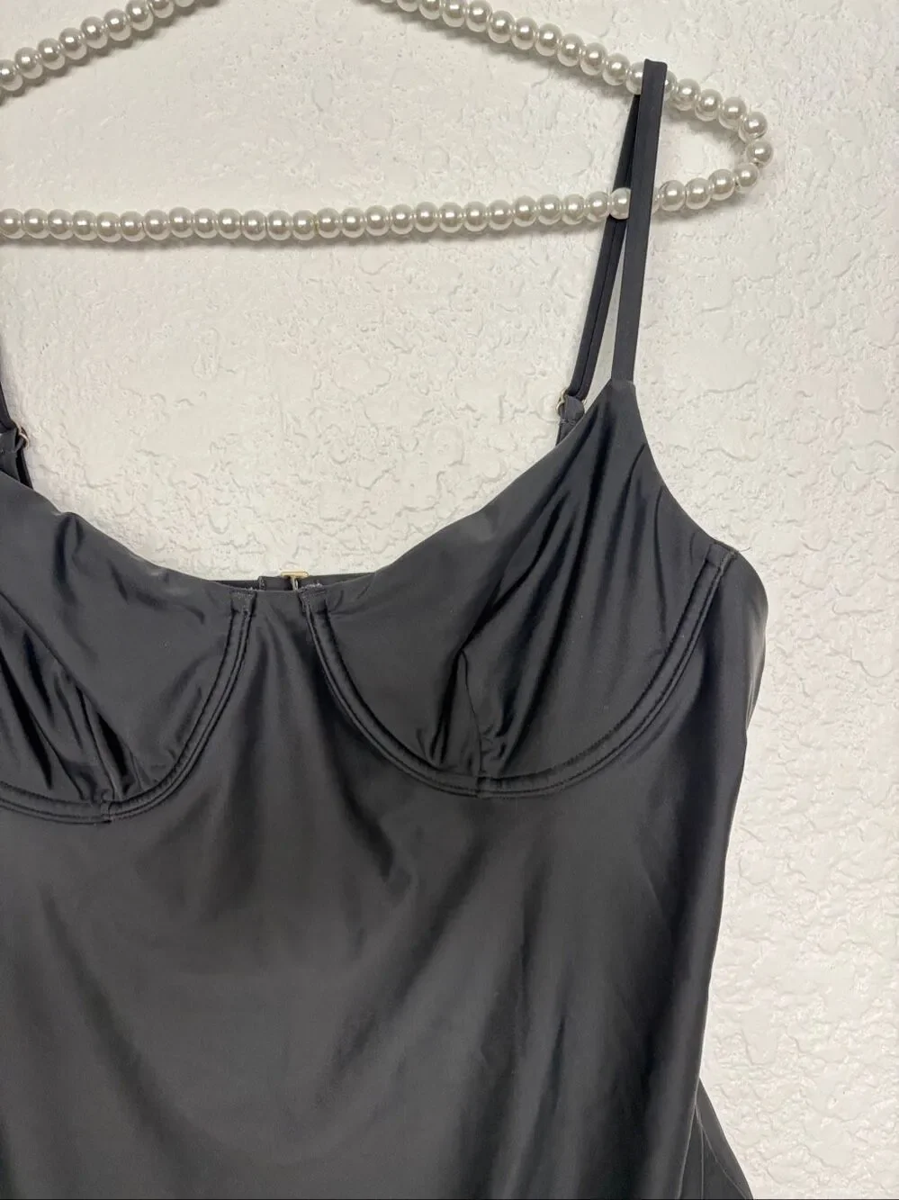 Madewell Second Wave Seamed One-Piece Swimsuit in Black Size L